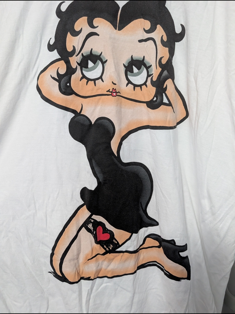 Fashion Nova Betty Boop Pinup Graphic T-Shirt White 1X (EUC) - Picture 4 of 5